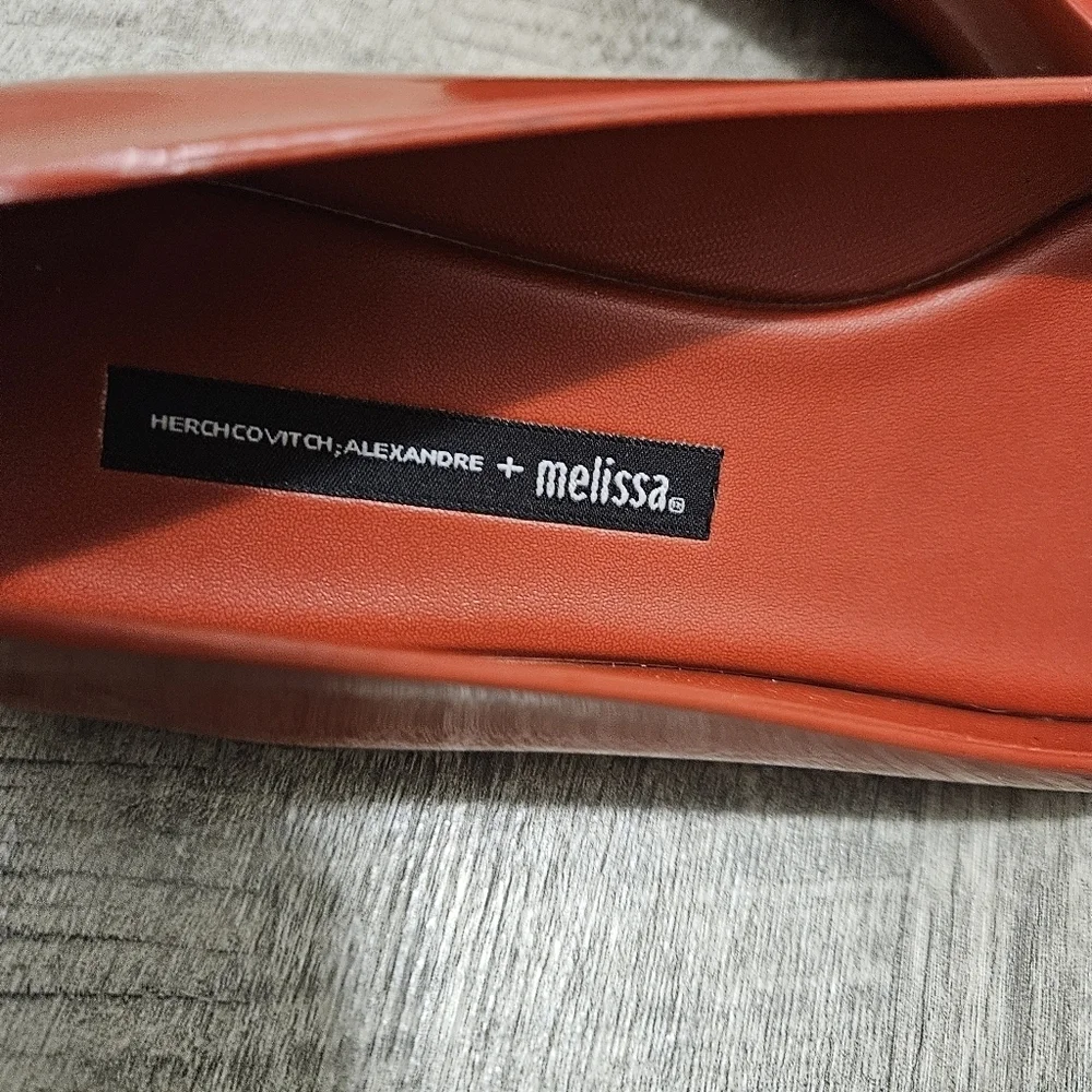 Melissa X Alexandre Herchcovich Red Big Flower Ballrt Flats Size 5